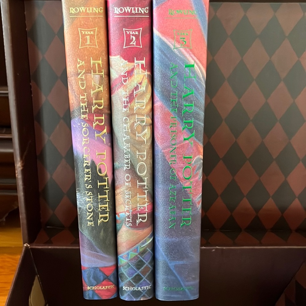 Harry Potter year 1-3 hard cover books.